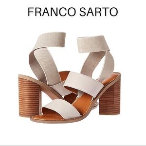 Franco Sarto sz 8 Dear strappy heeled sandal gray taupe